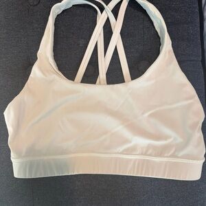CRZ YOGA Cream Cross-Back Seamless Sports Bra